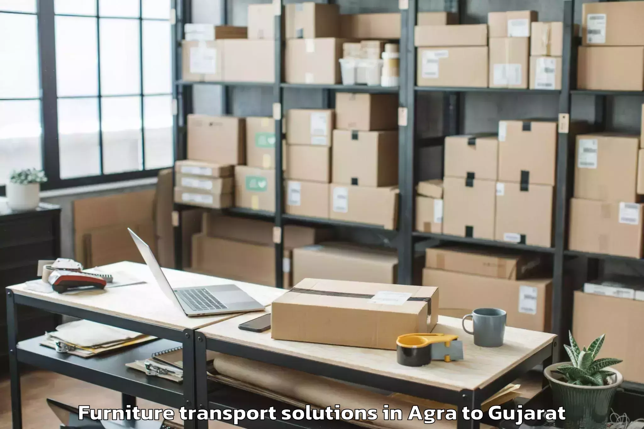 Book Agra to Vanthali Furniture Transport Solutions Online